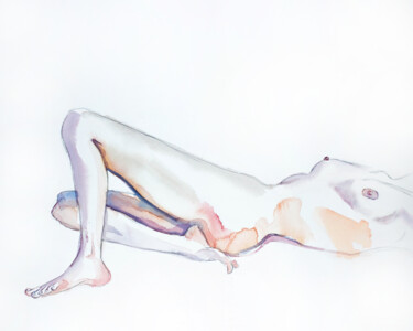 Painting titled "Nude No. 21" by Elizabeth Becker, Original Artwork, Watercolor