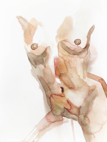 Картина под названием "Nude No. 27" - Elizabeth Becker, Подлинное произведение искусства, Акварель