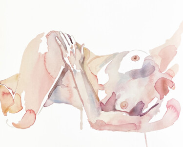 Schilderij getiteld "Nude No. 66" door Elizabeth Becker, Origineel Kunstwerk, Aquarel
