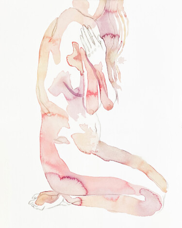 Peinture intitulée "Nude No. 69" par Elizabeth Becker, Œuvre d'art originale, Aquarelle