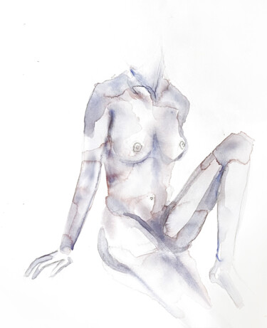 Painting titled "Nude No. 80" by Elizabeth Becker, Original Artwork, Watercolor