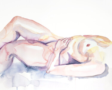 Painting titled "Nude No. 88" by Elizabeth Becker, Original Artwork, Watercolor