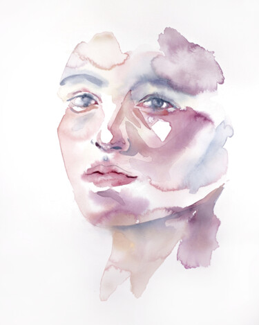 Картина под названием "Perceiving No. 3" - Elizabeth Becker, Подлинное произведение искусства, Акварель