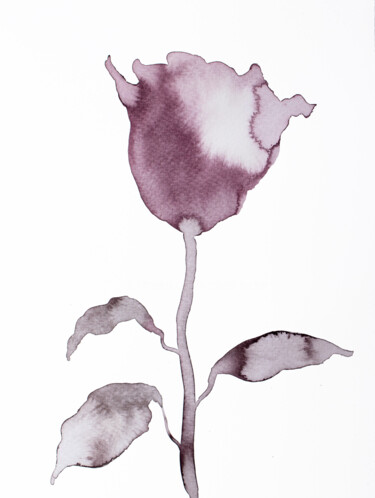 Peinture intitulée "Rose No. 9" par Elizabeth Becker, Œuvre d'art originale, Encre