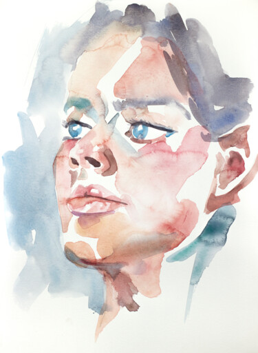 Картина под названием "Somber" - Elizabeth Becker, Подлинное произведение искусства, Акварель