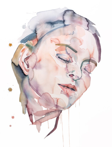 Картина под названием "Subconscious No. 3" - Elizabeth Becker, Подлинное произведение искусства, Акварель