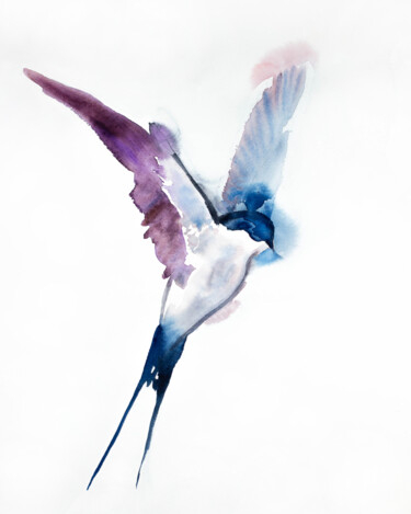 绘画 标题为“Swallow No. 46” 由Elizabeth Becker, 原创艺术品, 水彩