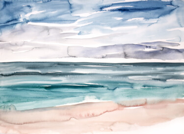 Картина под названием "Tide No. 21" - Elizabeth Becker, Подлинное произведение искусства, Акварель