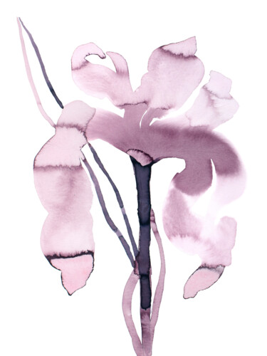 Картина под названием "Iris No. 200" - Elizabeth Becker, Подлинное произведение искусства, Чернила