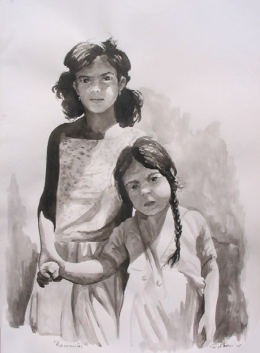 Pintura titulada "Hermanitas" por Elizabeth Eichhorn, Obra de arte original