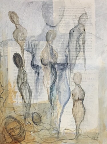 Peinture intitulée "Ghosts in the machi…" par Elizabeth Hefty-Khoury, Œuvre d'art originale, Acrylique Monté sur Autre panne…