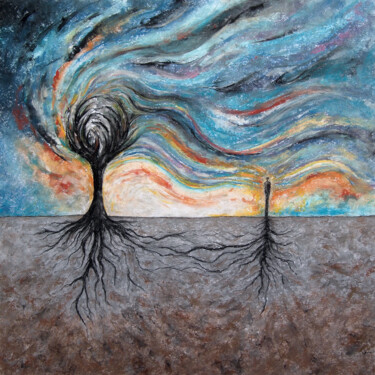 Рисунок под названием "Earth Connection" - Elizabeth Kuntz, Подлинное произведение искусства, Пастель