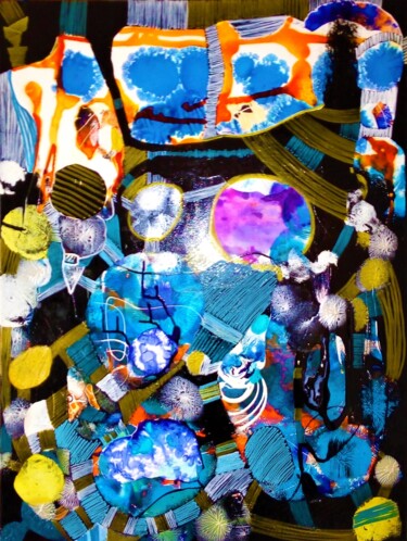 Картина под названием "Urban Tribal" - Elizabeth Laudouar, Подлинное произведение искусства, Акрил