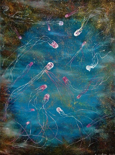Malarstwo zatytułowany „Sting Operative 2” autorstwa Elizabeth Sadler, Oryginalna praca, Olej Zamontowany na Drewniana rama…