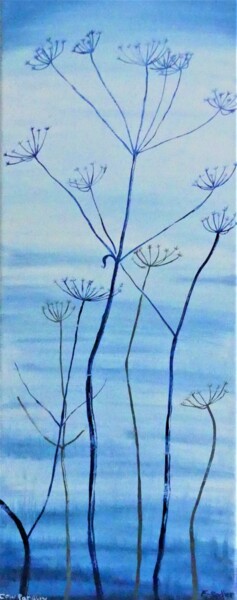 Malerei mit dem Titel "'Blue in the Mist'…" von Elizabeth Sadler, Original-Kunstwerk, Öl Auf Keilrahmen aus Holz montiert
