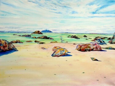 Painting titled "Far Horizons Tropic…" by Elizabeth Sadler, Original Artwork, Oil Mounted on Wood Stretcher frame