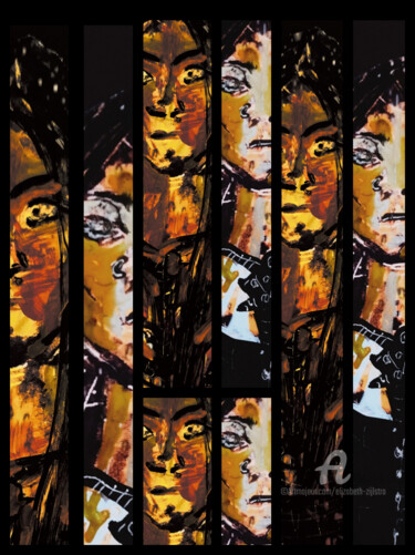 Digitale Kunst getiteld "Collage diverse men…" door Elizabeth Zijlstra, Origineel Kunstwerk, Digitale afdruk