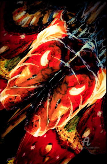 Digitale Kunst getiteld "Oranje" door Elizabeth Zijlstra, Origineel Kunstwerk, Digitale afdruk