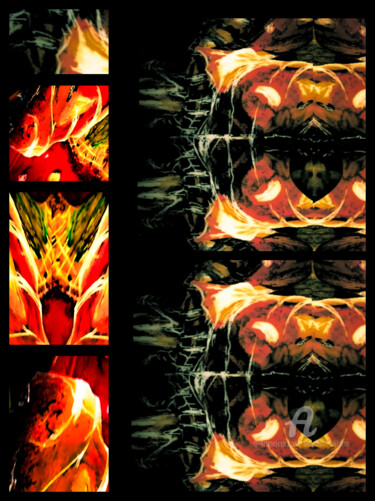 Digitale Kunst getiteld "Oranje 3" door Elizabeth Zijlstra, Origineel Kunstwerk, Digitale afdruk