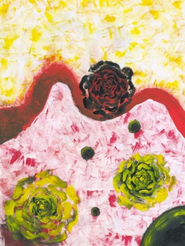 Painting titled "rosas amarillas" by Elizabeth López Avilés, Original Artwork