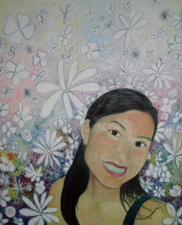 Pintura titulada "Falsa Felicidad" por Elizabeth López Avilés, Obra de arte original