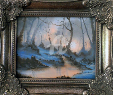 Painting titled "A Winter Sunrise FR…" by Elizabeth Williams, Original Artwork, Oil