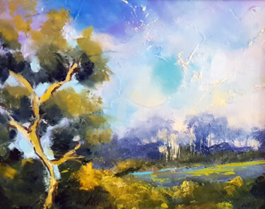Twilight Glimpse - Framed Painting titled "Twilight Glimpse -…" by Elizabeth Williams, Original Art, Oil