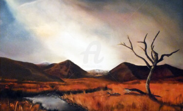 Peinture intitulée "Rannoch Moor, Scotl…" par Elizabeth Williams, Œuvre d'art originale, Huile