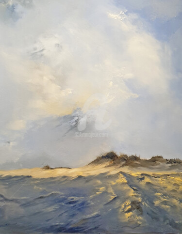 Картина под названием "The Dunes in Winter" - Elizabeth Williams, Подлинное произведение искусства, Масло