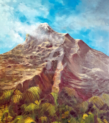 Schilderij getiteld "La Concha Mountain,…" door Elizabeth Williams, Origineel Kunstwerk, Olie