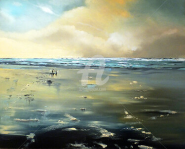 Peinture intitulée "Coastal Quietness" par Elizabeth Williams, Œuvre d'art originale, Huile