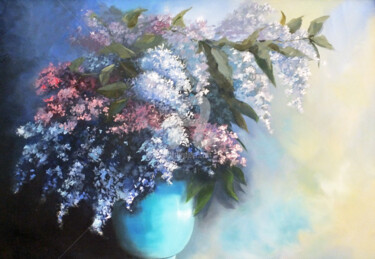 Картина под названием "Lilacs of Andalucia" - Elizabeth Williams, Подлинное произведение искусства, Масло