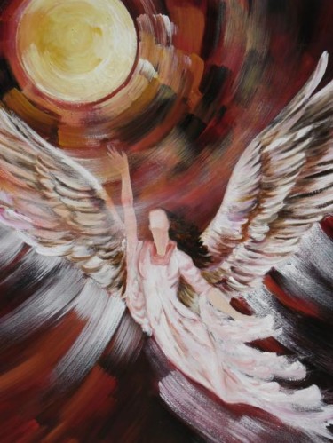 Peinture intitulée "L'ANGE" par Eliza Gabu, Œuvre d'art originale