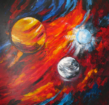 Painting titled "UNIVERS" by Eliza Gabu, Original Artwork, Acrylic