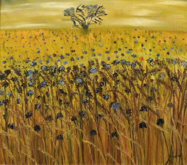 Картина под названием "cornflower.jpg" - Eliza Matica, Подлинное произведение искусства, Масло