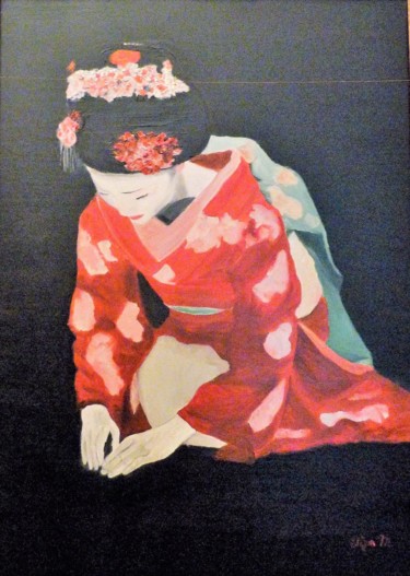 Ζωγραφική με τίτλο "gheisha.jpg" από Eliza Matica, Αυθεντικά έργα τέχνης, Λάδι