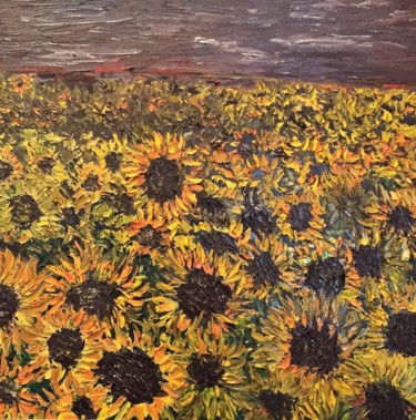 Painting titled "Sunflower field.jpg" by Eliza Matica, Original Artwork, Oil