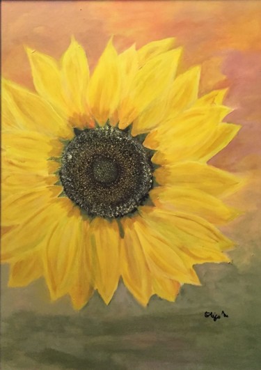 Painting titled "Sunflower.jpg" by Eliza Matica, Original Artwork, Acrylic