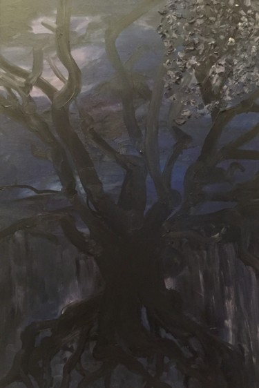 Schilderij getiteld "Purple tree.jpg" door Eliza Matica, Origineel Kunstwerk, Olie