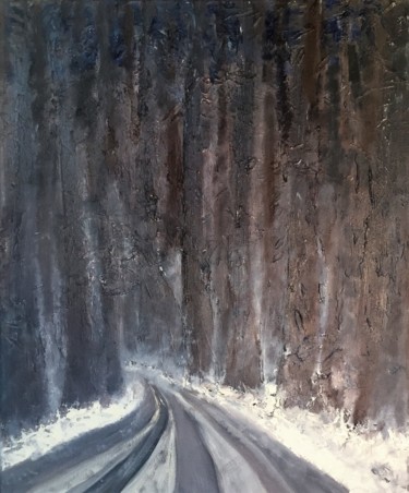 Painting titled "Road" by Eliza Matica, Original Artwork, Oil