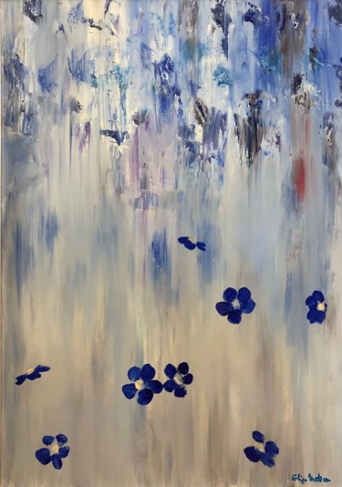 Painting titled "Forget me not" by Eliza Matica, Original Artwork, Oil