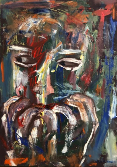 Peinture intitulée "Anguish" par Eliza Matica, Œuvre d'art originale, Huile