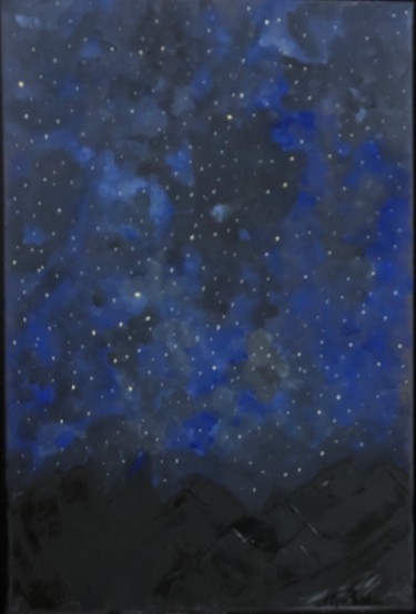 Painting titled "Starry night" by Eliza Matica, Original Artwork, Oil