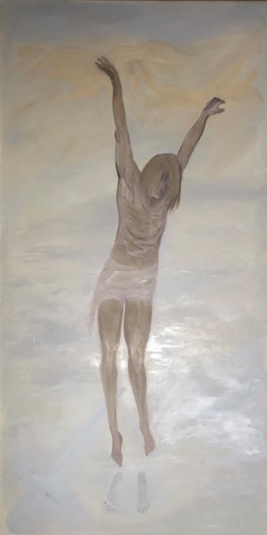 Schilderij getiteld "Ascension of Christ" door Eliza Matica, Origineel Kunstwerk, Olie