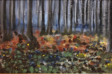 Painting titled "Spring forest" by Eliza Matica, Original Artwork, Oil
