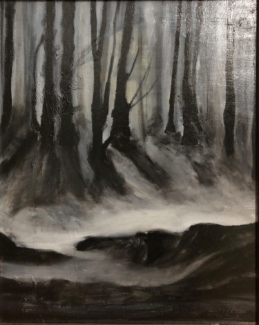 Schilderij getiteld "Darkenss ( Fog)" door Eliza Matica, Origineel Kunstwerk, Olie