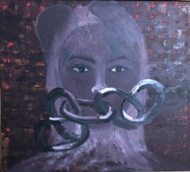 Painting titled "Jealousy" by Eliza Matica, Original Artwork, Oil Mounted on Wood Stretcher frame
