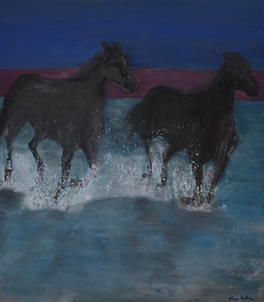 Painting titled "Caballus" by Eliza Matica, Original Artwork, Oil