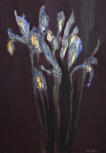 Painting titled "Iris" by Eliza Matica, Original Artwork, Oil