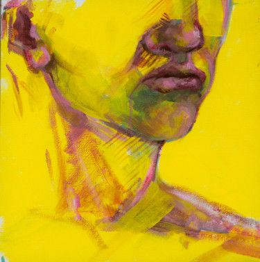 Painting titled "Yellow Abstract" by Manana Elizarashvili, Original Artwork, Acrylic